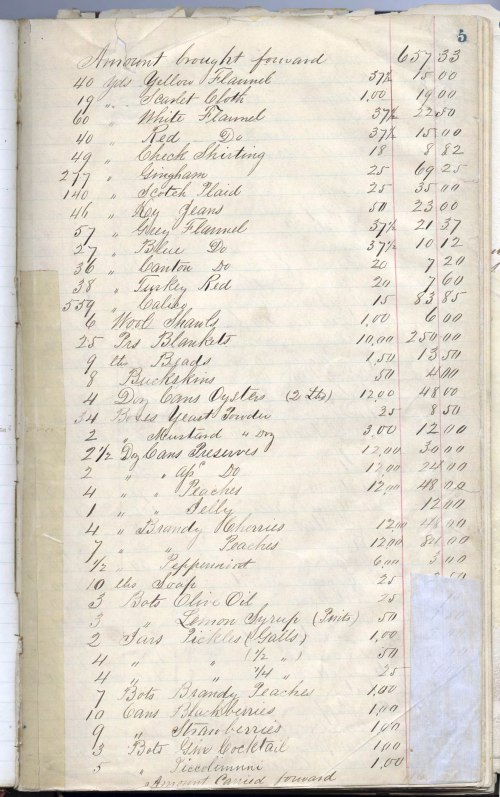 One of the very first cases handled by the  probate court of Green River County was to settle the estate of Michael Martin in 1861. Looking at a portion of the inventory of his estate, it appears that he ran a general store.   Bolts of cloth, jars of pickles, barrels of crackers, tobacco and pipes, cans of fruit and even "stomach bitters" appear on the list along with their valuation. 