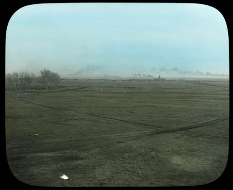 How times have changed. The wide open plains in this photo are now residential neighborhoods (and there are a lot more trees) (WSA H55-53/220, colored lantern slide)
