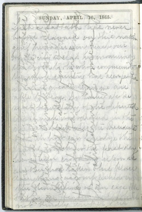April 16, 1865 (WSA Isabella C. Wunderly diary, Campbell Collection, C-1049)