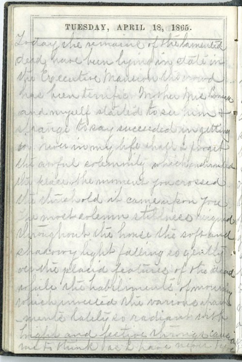 April 18, 1865 (WSA Isabella C. Wunderly diary, Campbell Collection, C-1049)
