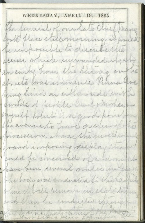 April 19, 1865 (WSA Isabella C. Wunderly diary, Campbell Collection, C-1049)