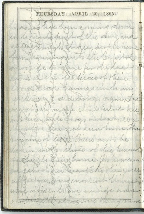 April 20, 1865 (WSA Isabella C. Wunderly diary, Campbell Collection, C-1049)
