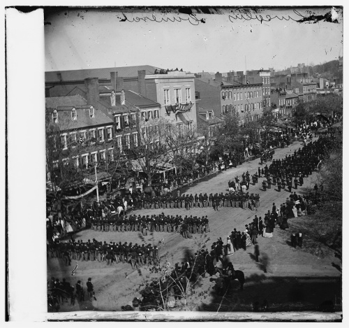 Lincoln's funeral down Pennsylvania Avenue in Washington, D.C. (Library of Congress image)