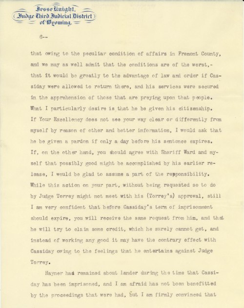 Hon. Knight's letter to Governor Richards, p6 (WSA RG0001.14, Petitions for Pardon, George Cassidy)