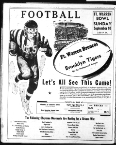Advertisement for football game
